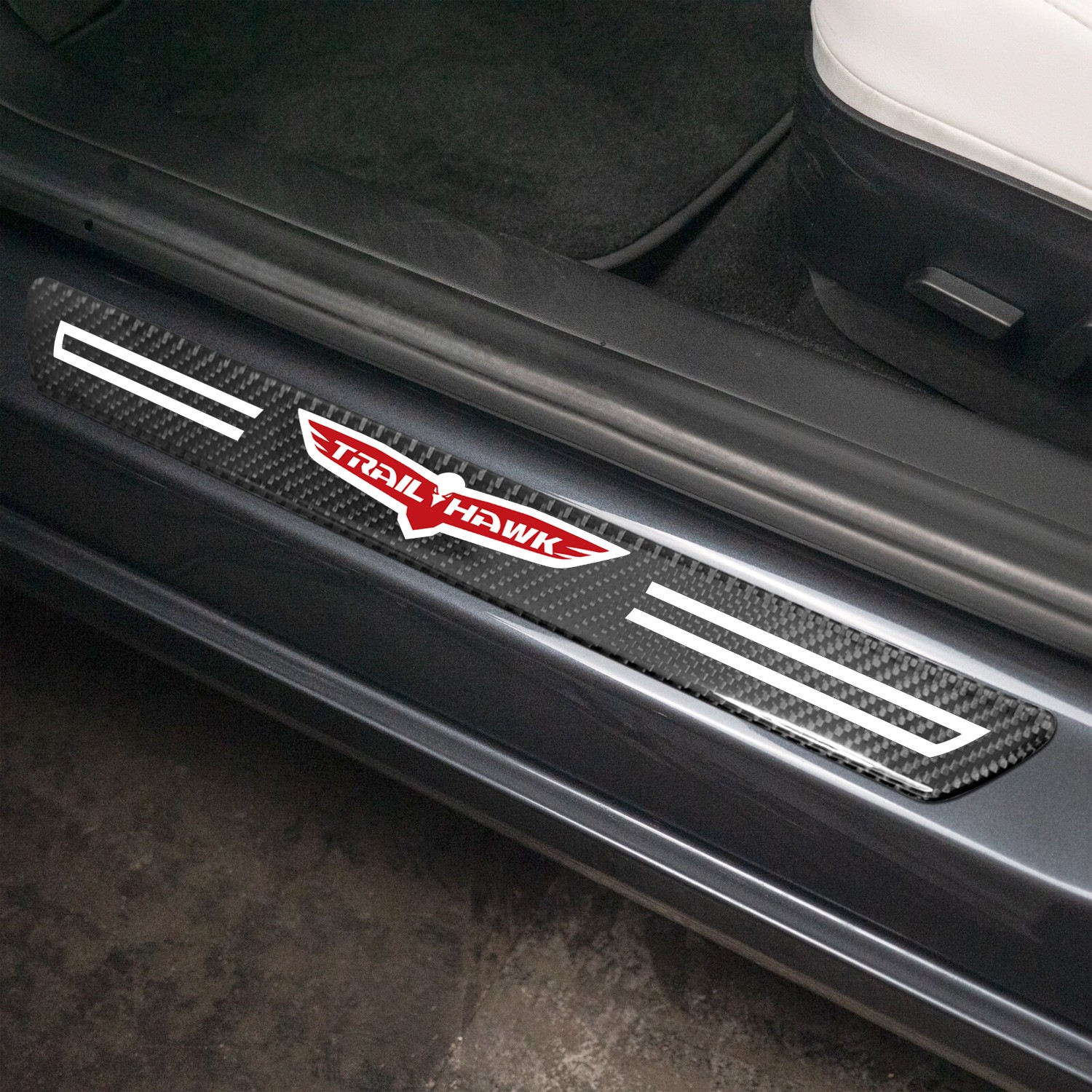 Jeep Trailhawk Real Carbon Fiber 4 Pcs Door Sill Kick Plates