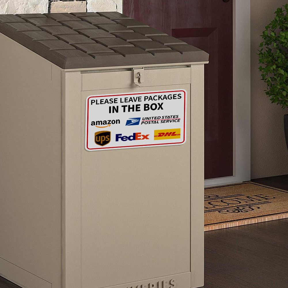 2-Pack Please Leave Packages In The Box Delivery Sign Sticker Vinyl Decal
