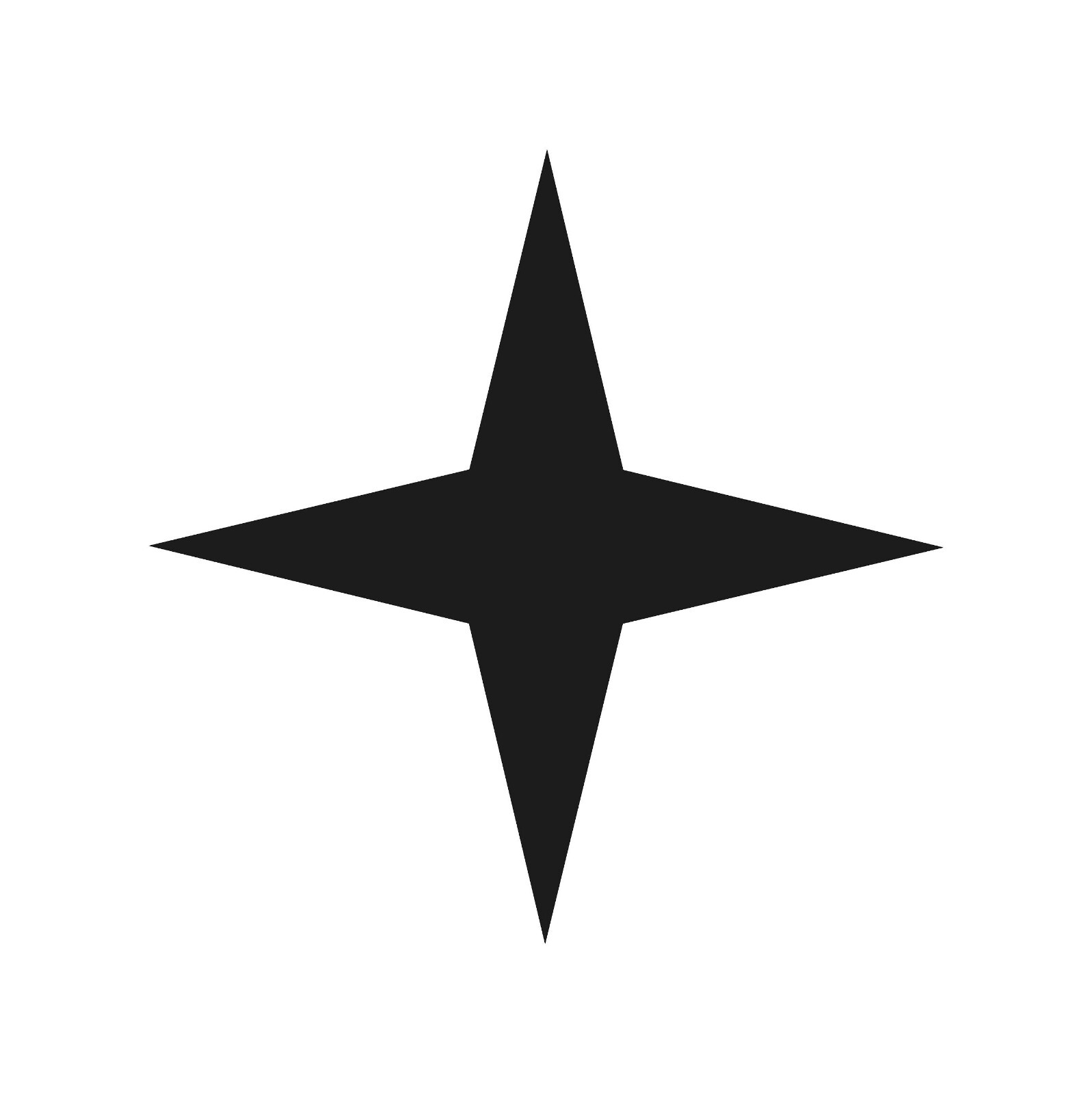 4 Point star Vinyl Decal Pointy star shape symbol Sticker