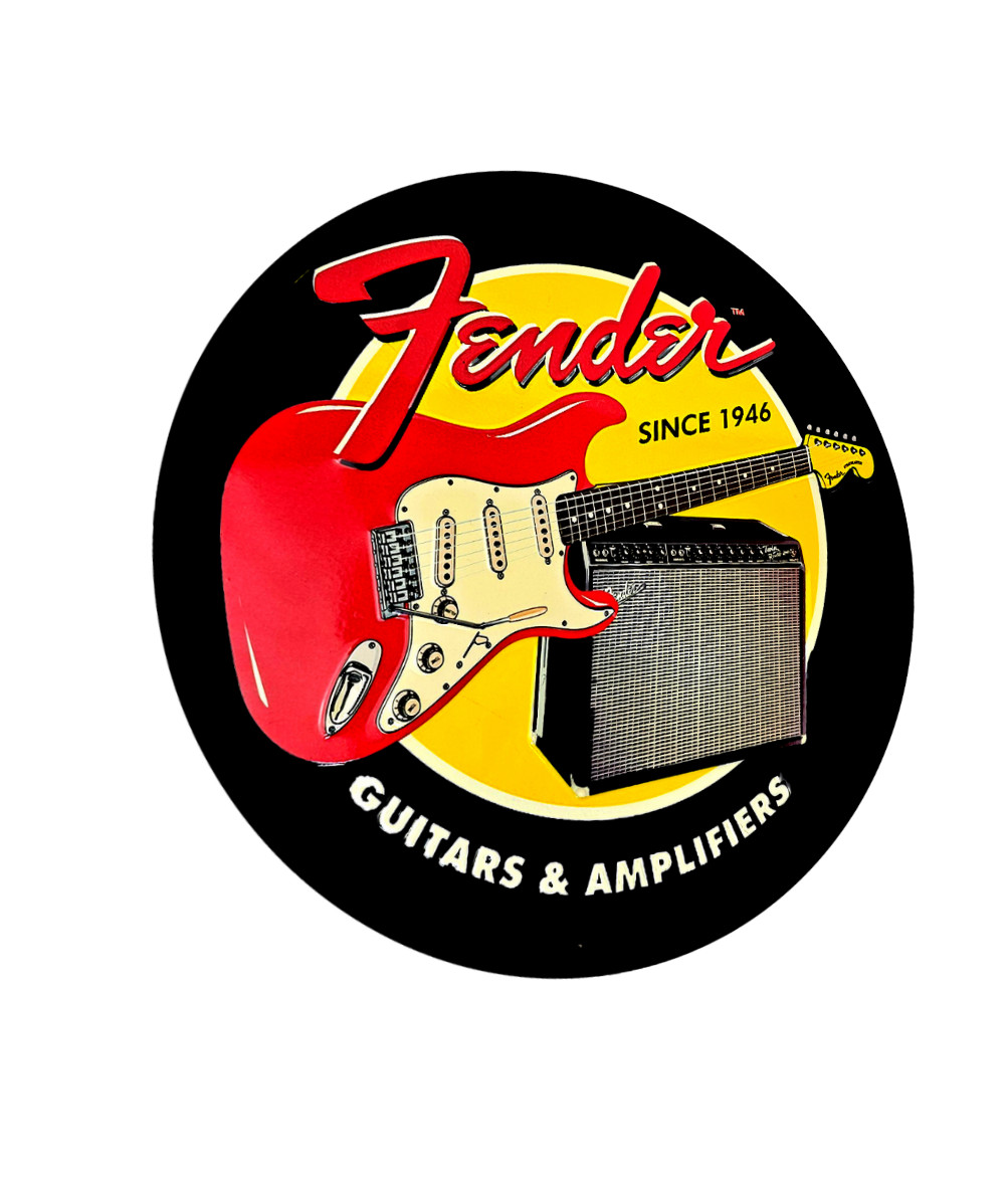 Vintage Replica Fender Guitar Sticker Decal. Electric Guitars and Amps. 4 Sizes.