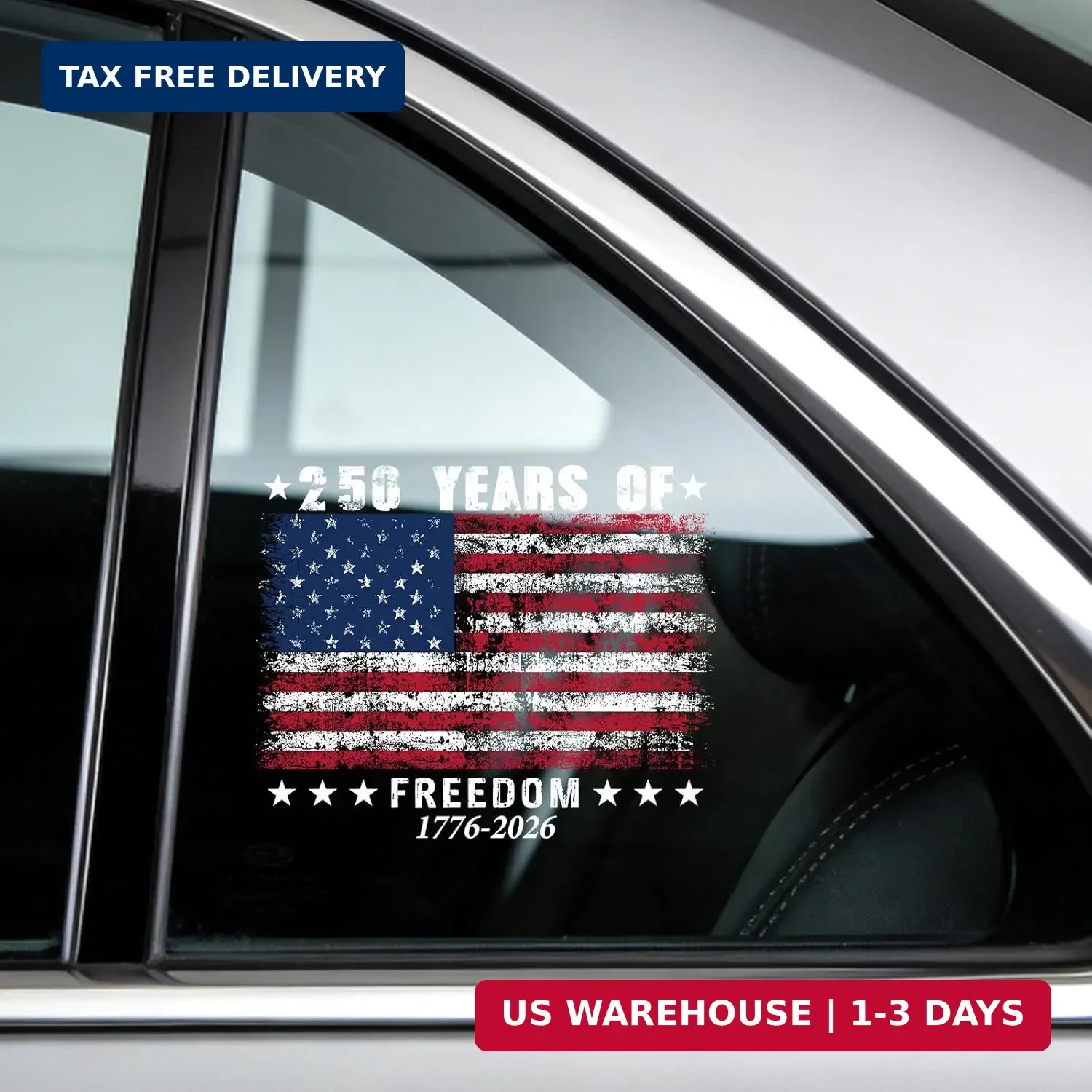 250th Anniversary USA Flag Decals – Vemfare American Patriotic Car Stickers, Ame