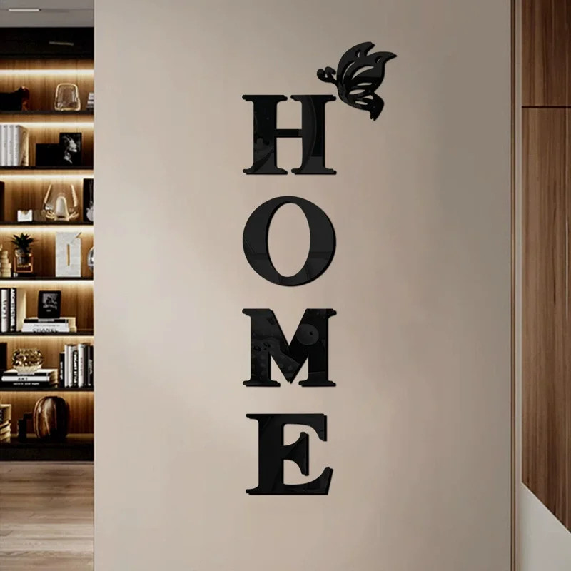 3D Mirror Wall Sticker Home Logo Entrance Decoration