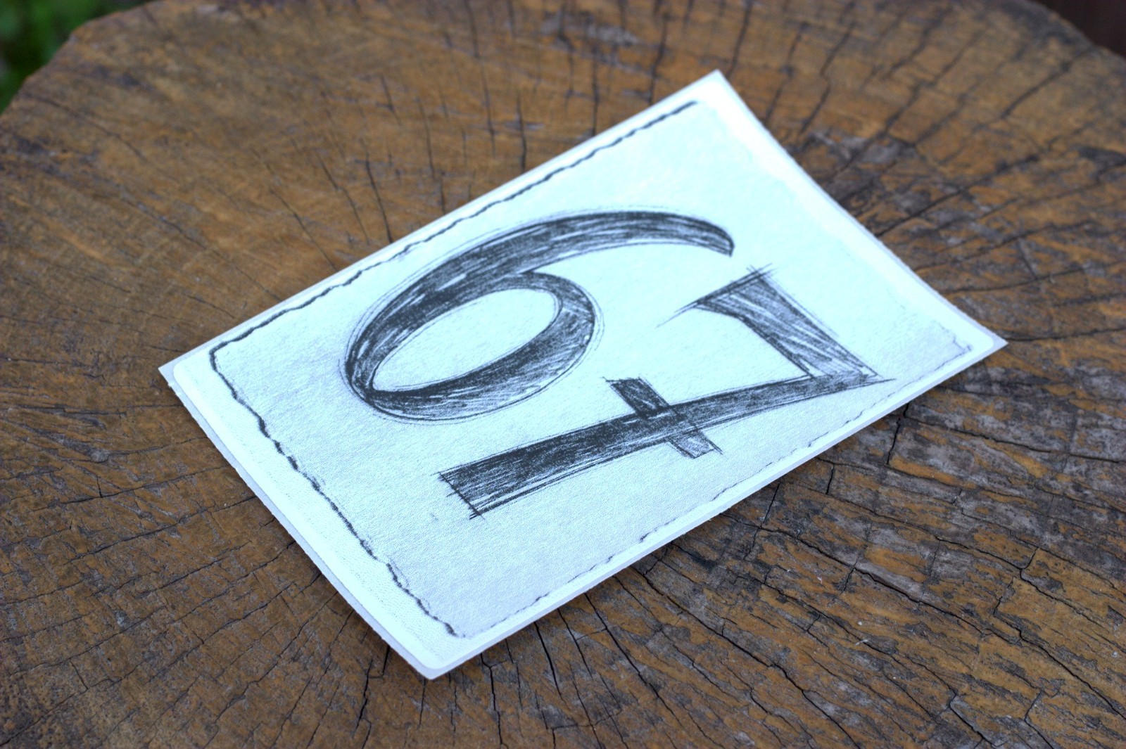 Six Seven B/W 4"x6" Thermal Sticker – 67, 6 7, 6-7 Pencil Sketch – Pongo Beach