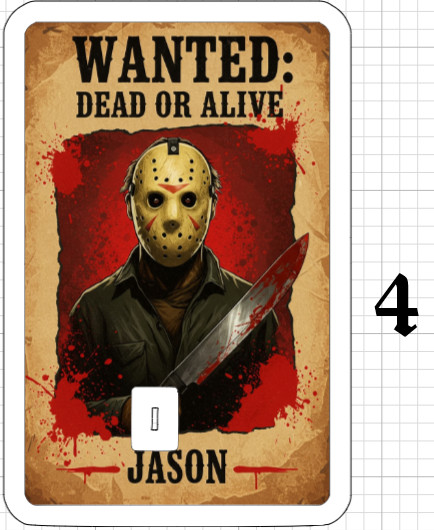 Wanted Poster Jason Credit Debit ATM Card Skin Sticker Halloween Horror Friday