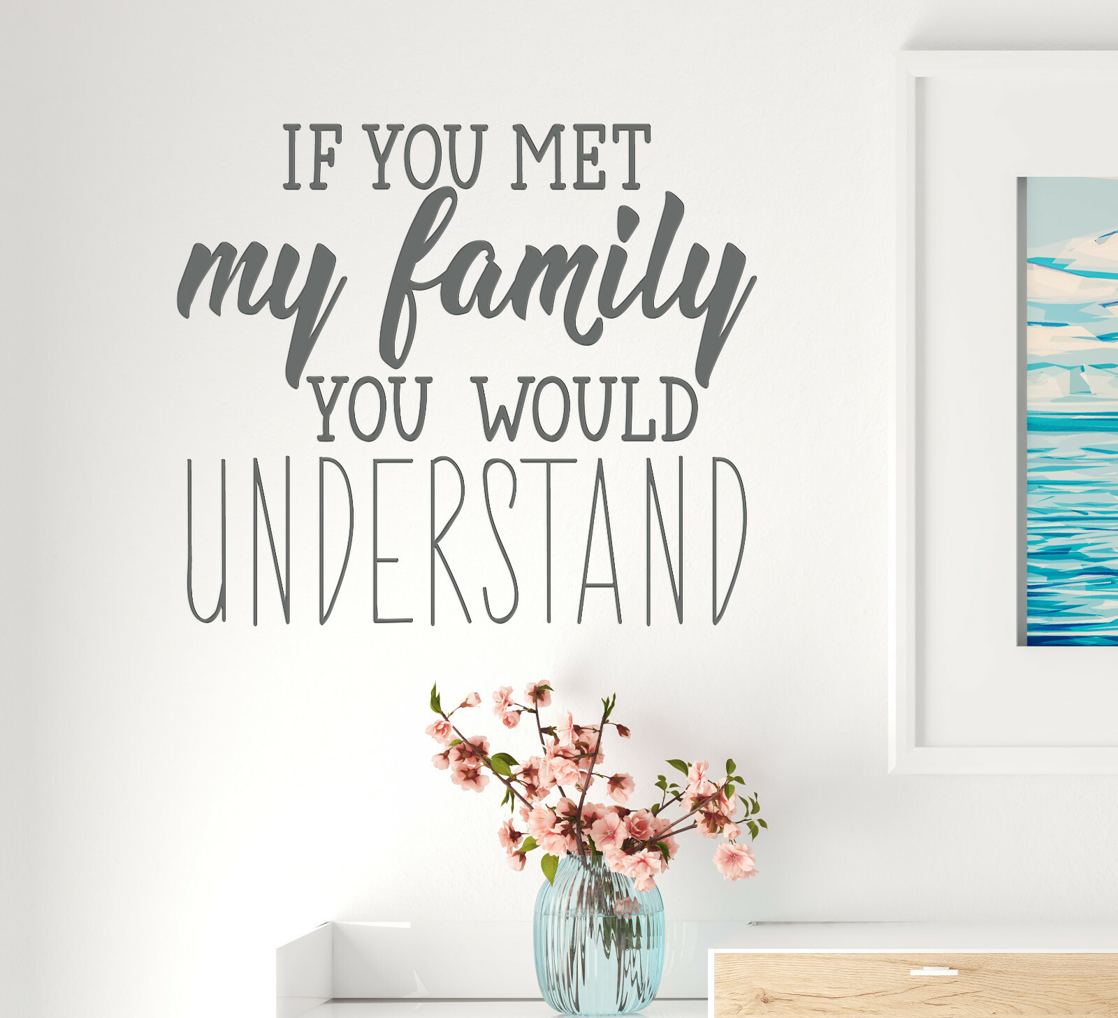 Vinyl Wall Decal Quote Words Family Room Stickers 22.5 in x 20 in Grey gz318