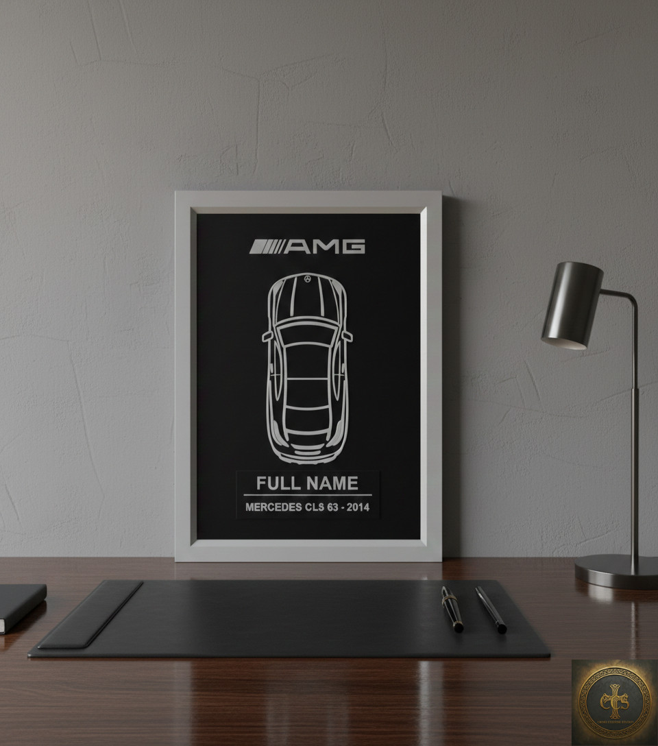 Personalized Mercedes Wall Art | Custom Car Frame | AMG Car Enthusiast Gift