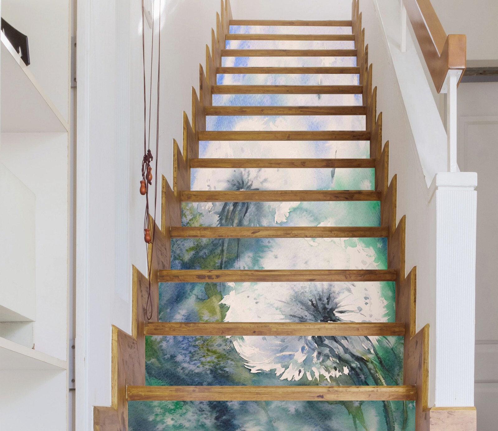 3D White Dandelion AZ473 Stair Risers Decoration Mural Vinyl Wallpaper Kay