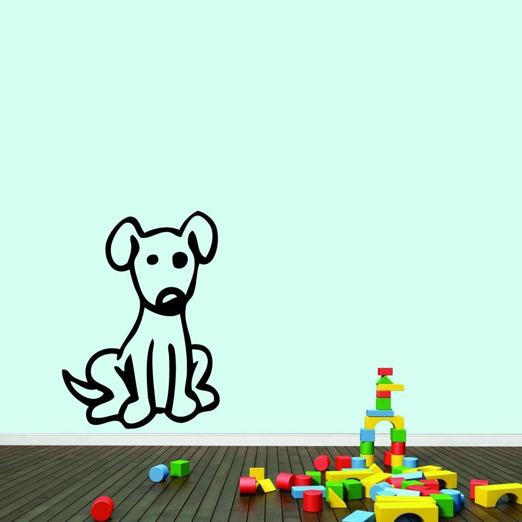 Cartoon Dog Wall Decal – Animals, Dogs, Pets, Kids, Nursery, Playroom, Wall Art