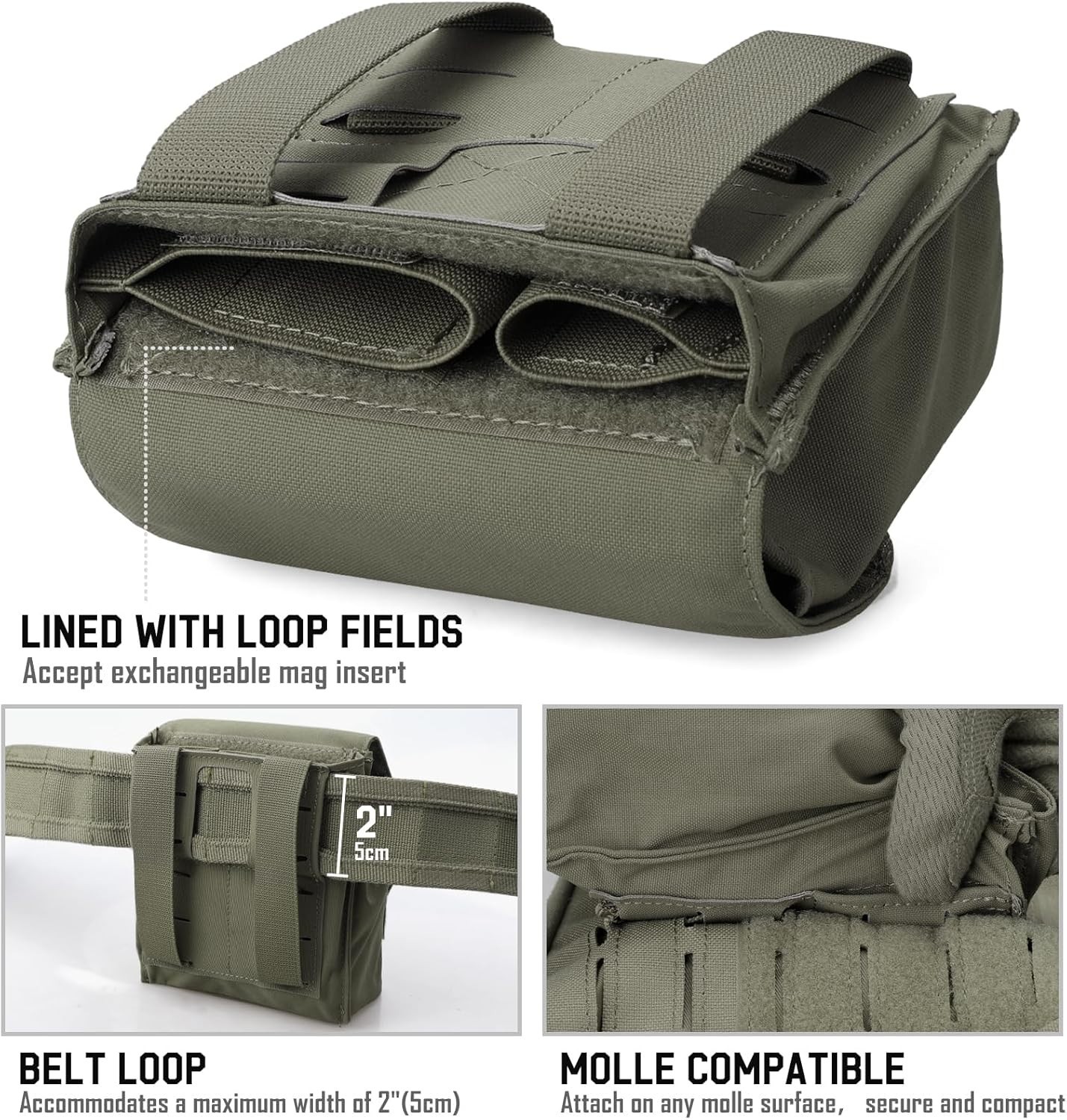 Tactical Molle GP Pouch with 2 Mag Inserts – Utility EDC & Small Tool Bag