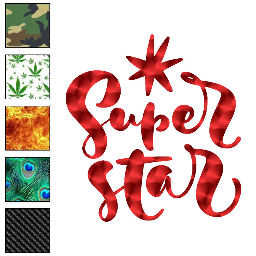 Super Star, Vinyl Decal Sticker, 40 Patterns & 3 Sizes, #6299