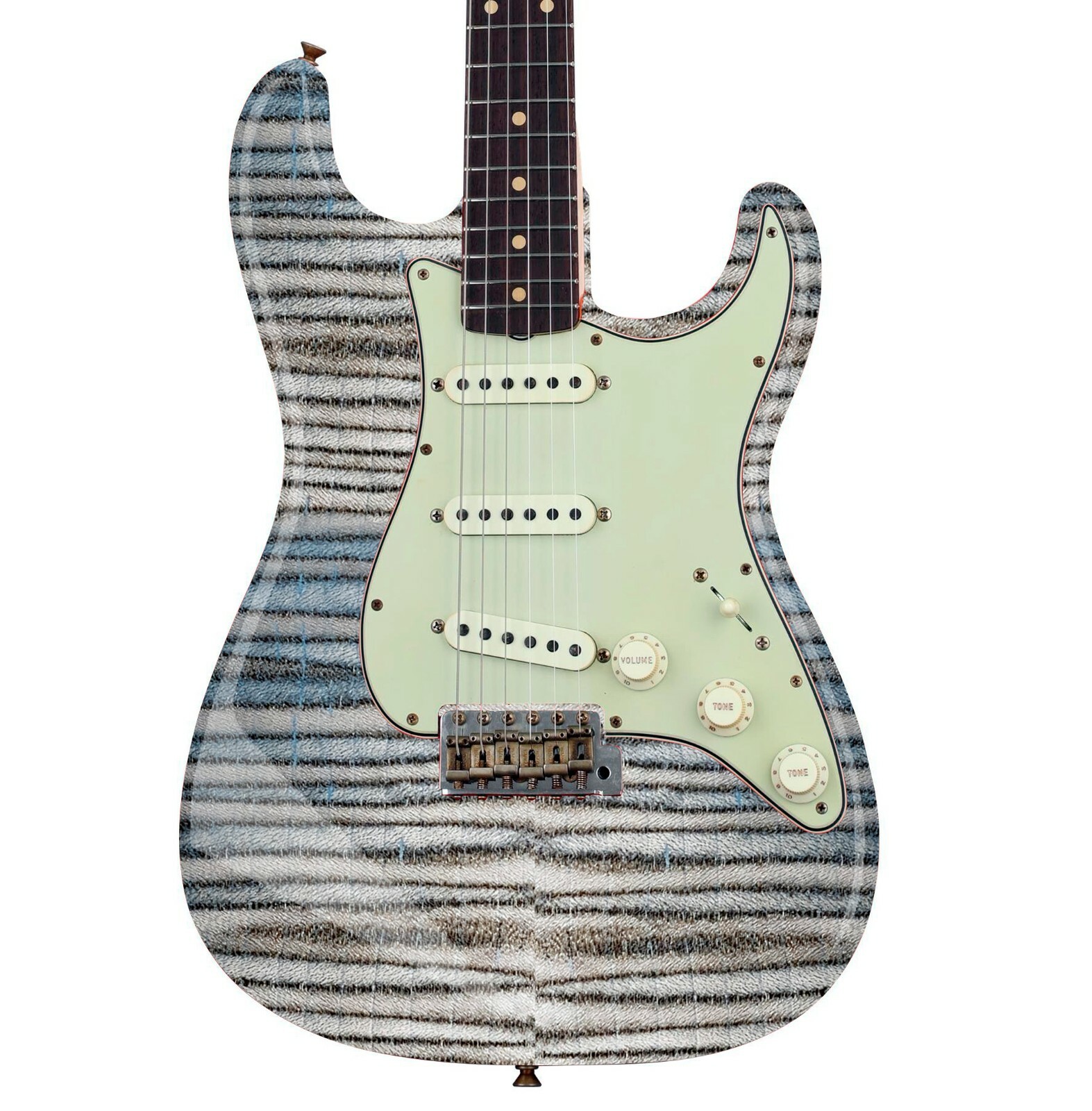 Modern Guitar Skin Vinyl Wrap Decal Sticker Flamed Zebra Maple Natural GS107