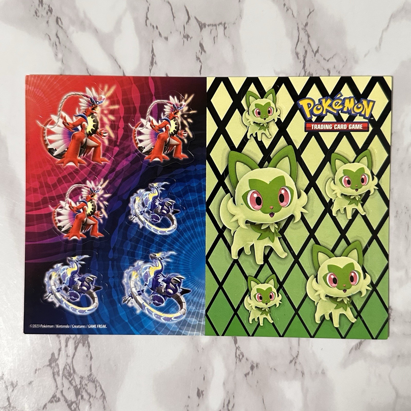 Lot Of 6 Pokemon Sticker Sheets Assorted – Sprigatito, Fuecoco, Quaxly, Arceus