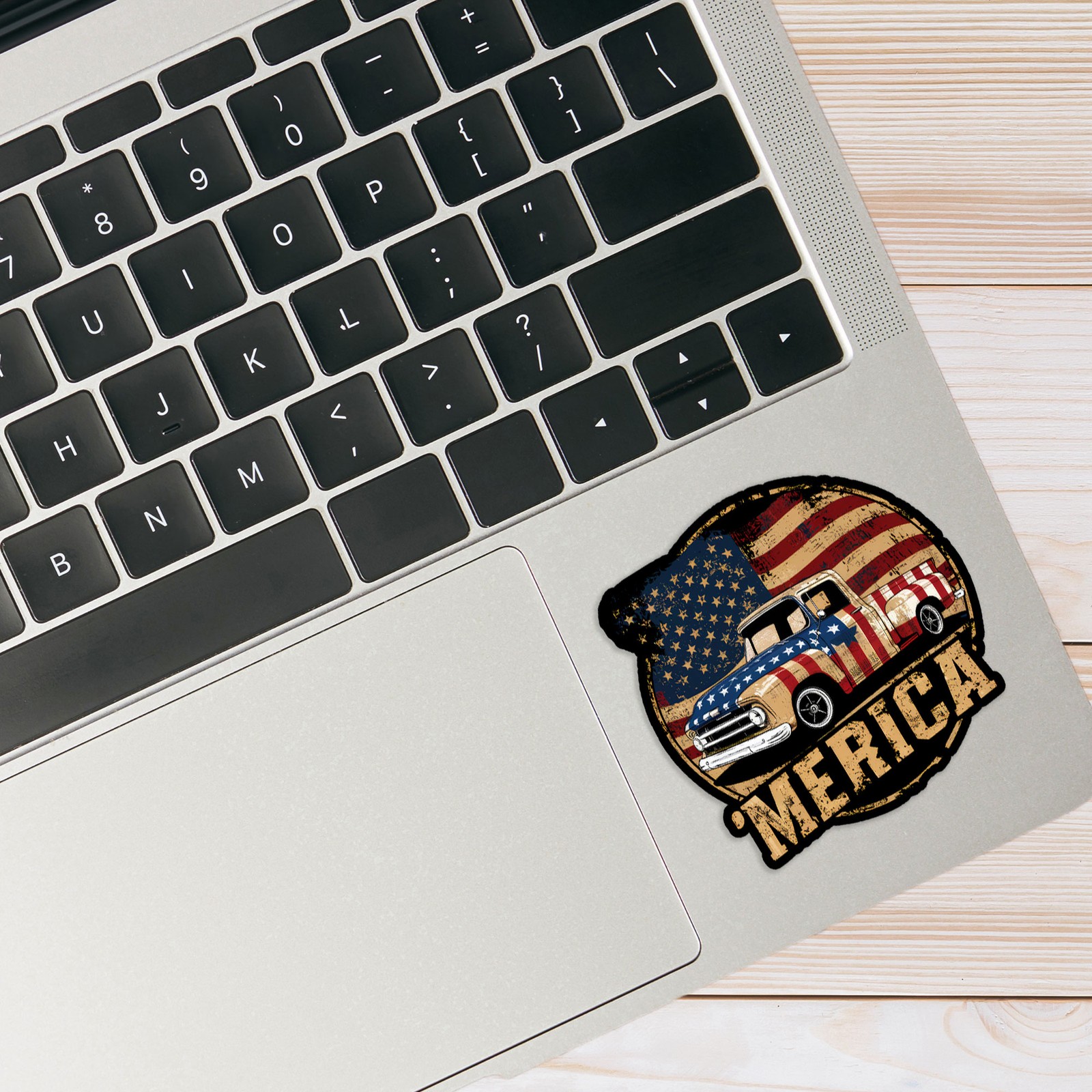 Merica Vintage Truck – Vinyl Decal Sticker – Car Window Laptop – #1718