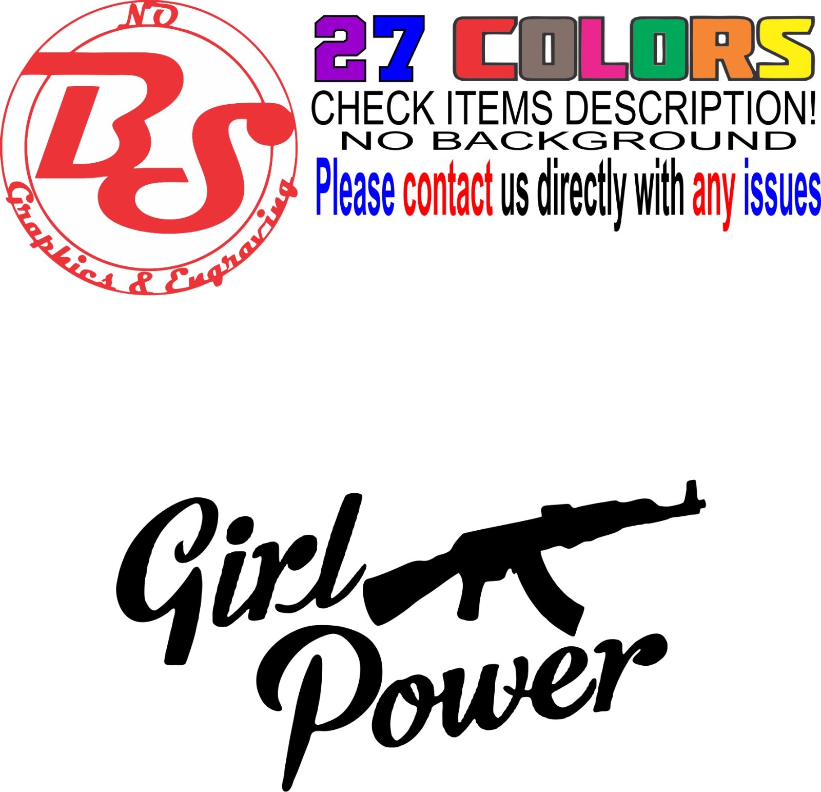 6" 2A Girl Power Vinyl Decal AR15 Pistol Sticker Gun AK47 Mom Female Woman noBS