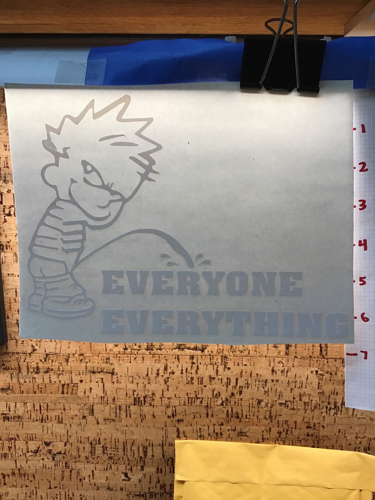 Calvin Pee On Everyone Everything – White – Vinyl Decal – Y7-1.100