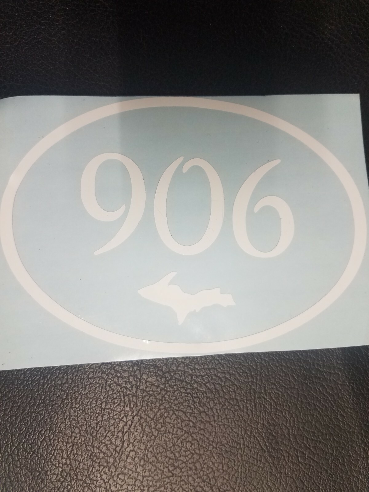 Michigan 906 Vinyl White sticker window decal 5 x 3.5 inch