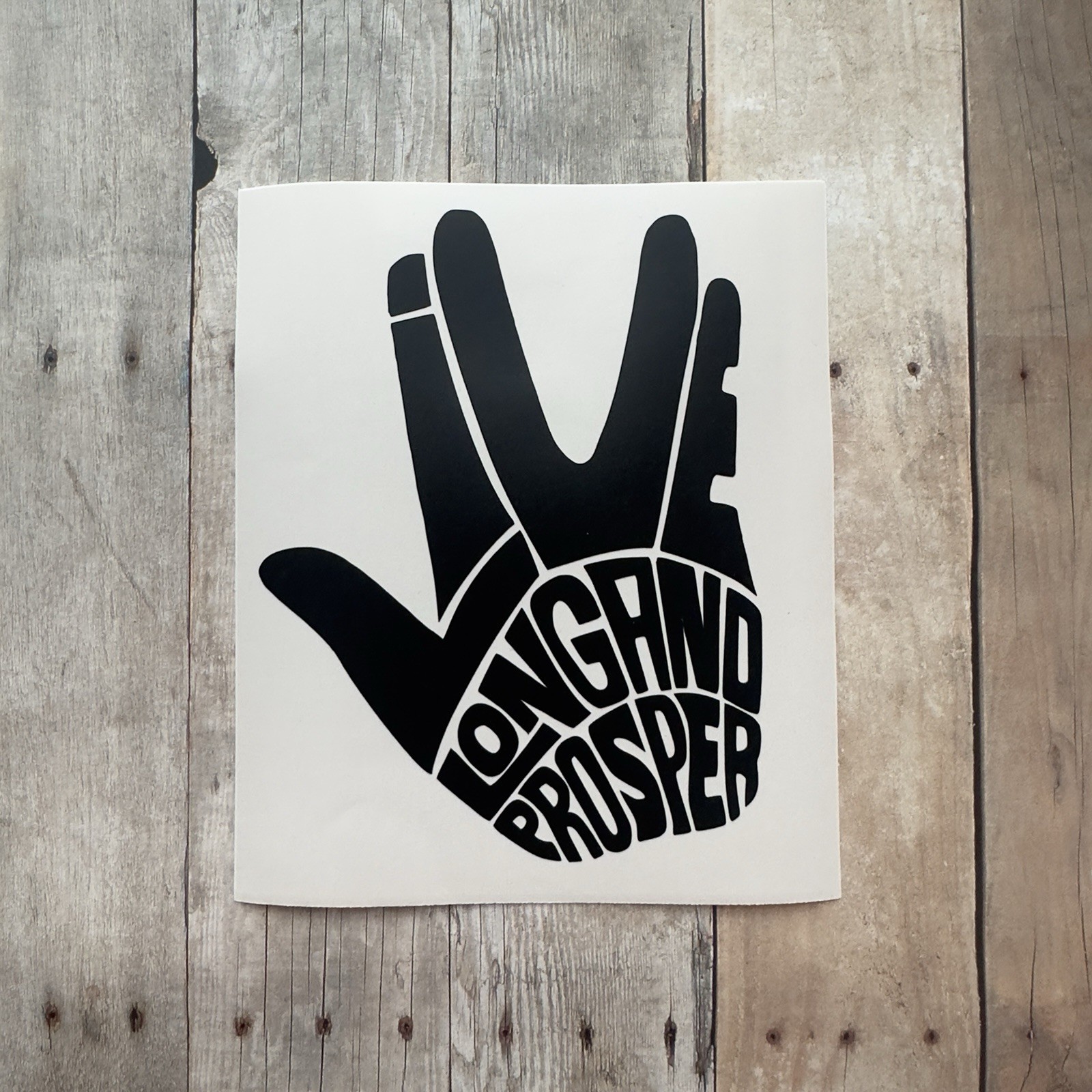 Live Long and Prosper Vulcan Salute Star Trek Premium Vinyl Decal