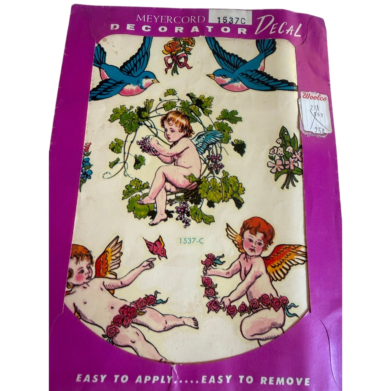 MicCentury 50s 60s New in Package Meyercord Decorator Decals 1537C Birds Angels