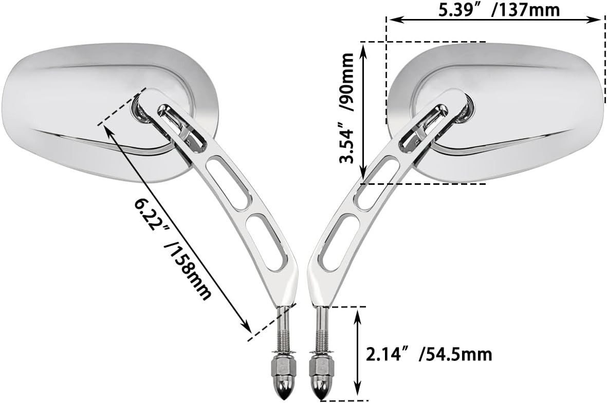 Handlebar Mount Mirrors,Left & Right Side Rearview Mirrors for 1982-2025 Harley