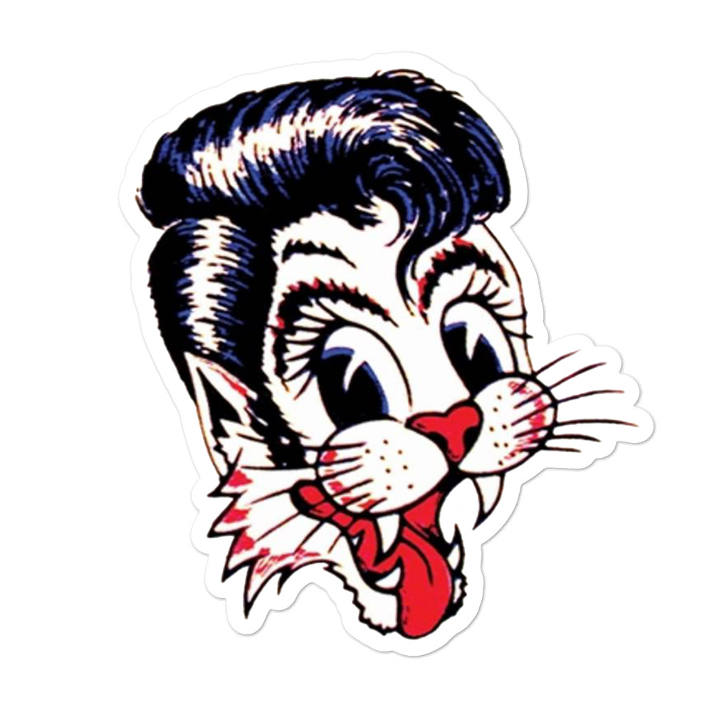 Greaser Americana Cat Tattoo Sticker Vinyl jdm stance drift scary