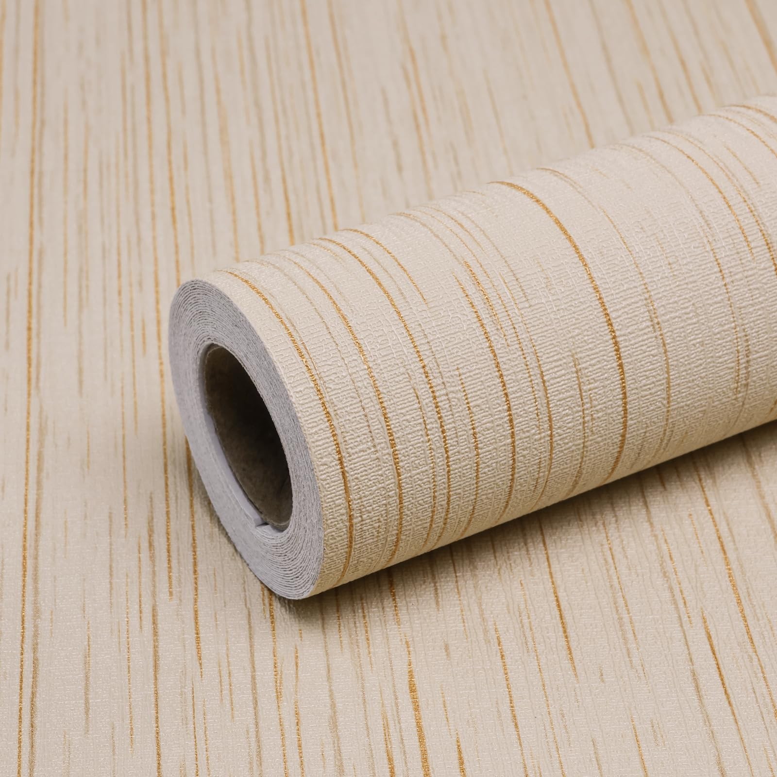 Beige Grasscloth Peel and Stick Wallpaper – 15.7"x120" Vintage Removable Wate…