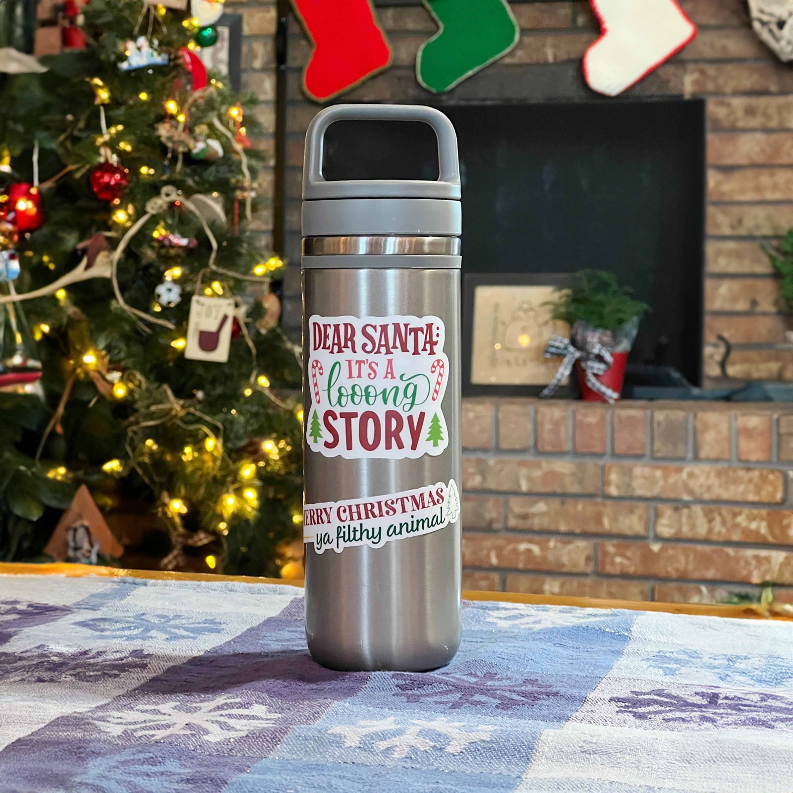 Merry Christmas Ya Filthy Animal Holiday Movie Quote Sticker