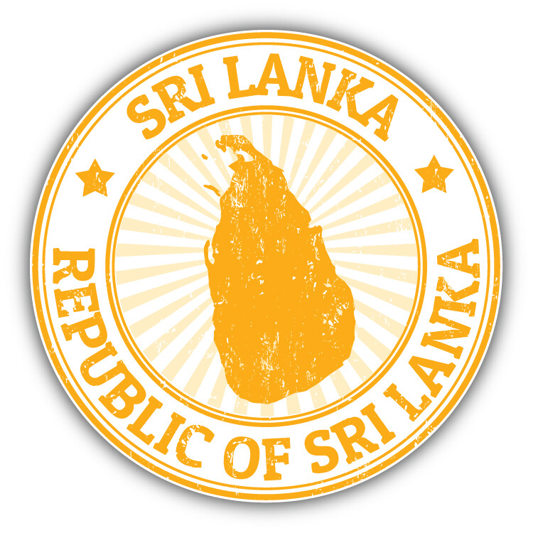 Sri Lanka Map Grunge Stamp Car Bumper Sticker Decal
