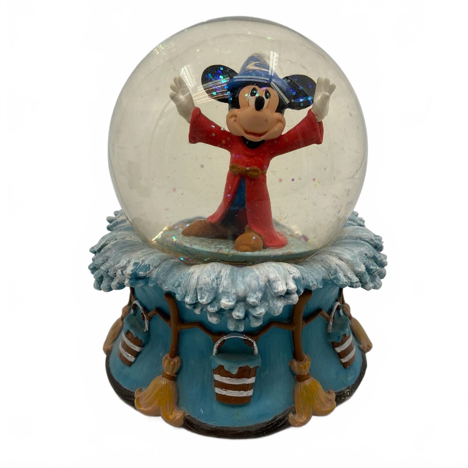 Disney Blue Red Mickey Mouse Fantasia Snow Globe | OS