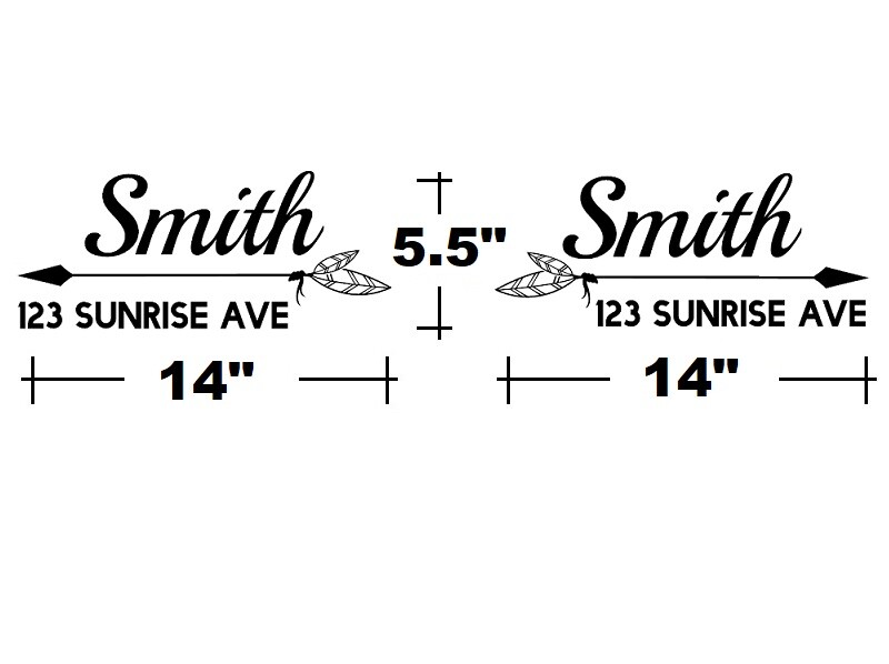 CUSTOM PERSONALIZED VINYL MAILBOX NUMBERS INITIAL DECAL, SET OF 2 (Model 12)