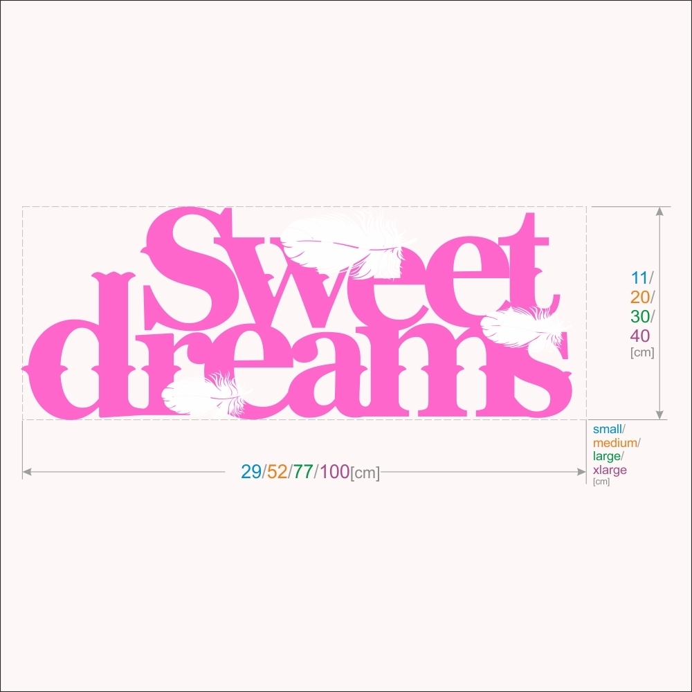 Sweet Dreams vinyl wall art sticker Modern Quote Home Kids Bedroom Decorations
