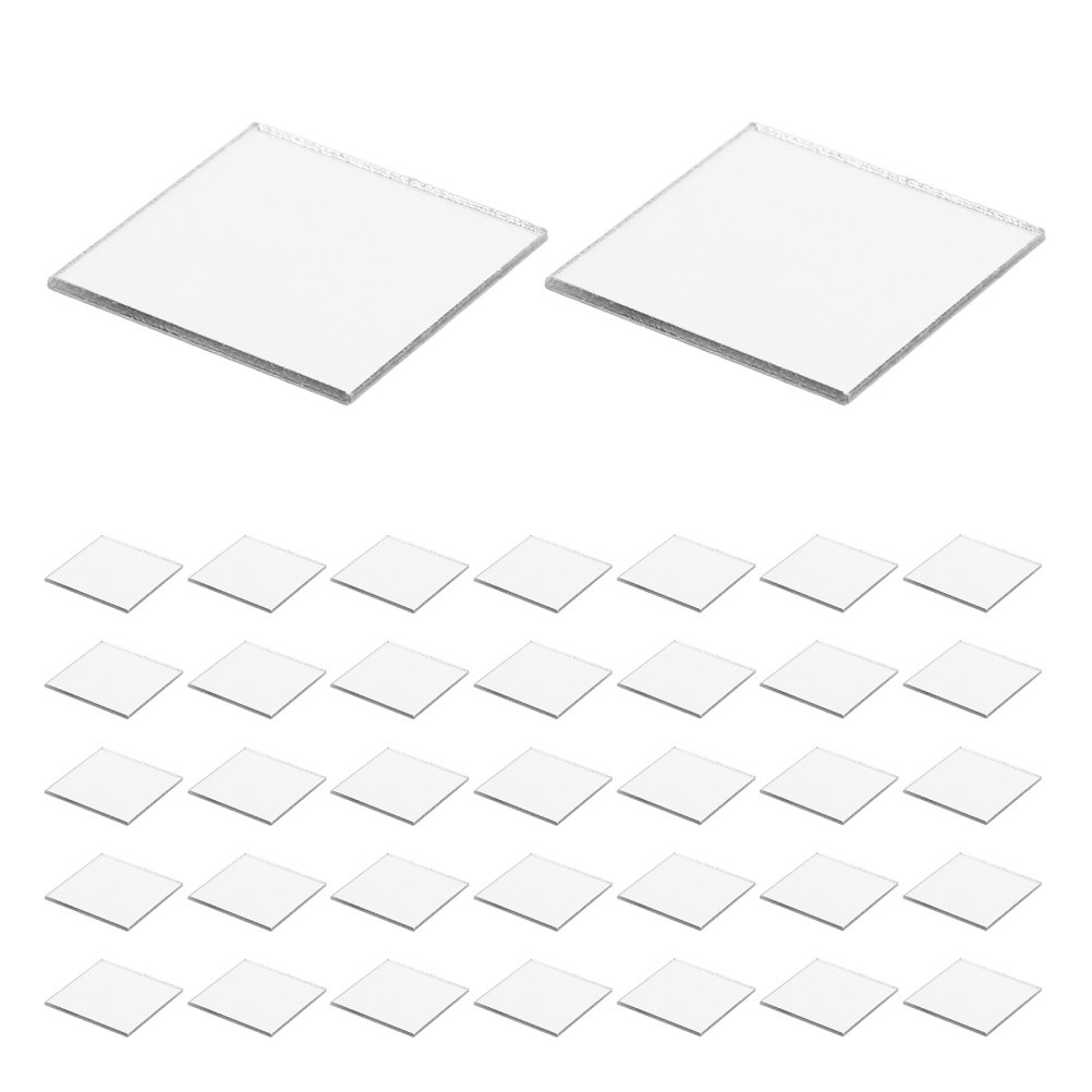 200 Pcs Mosaic Mirror Sticker Small Square Tiles Miniature Craft Mirrors