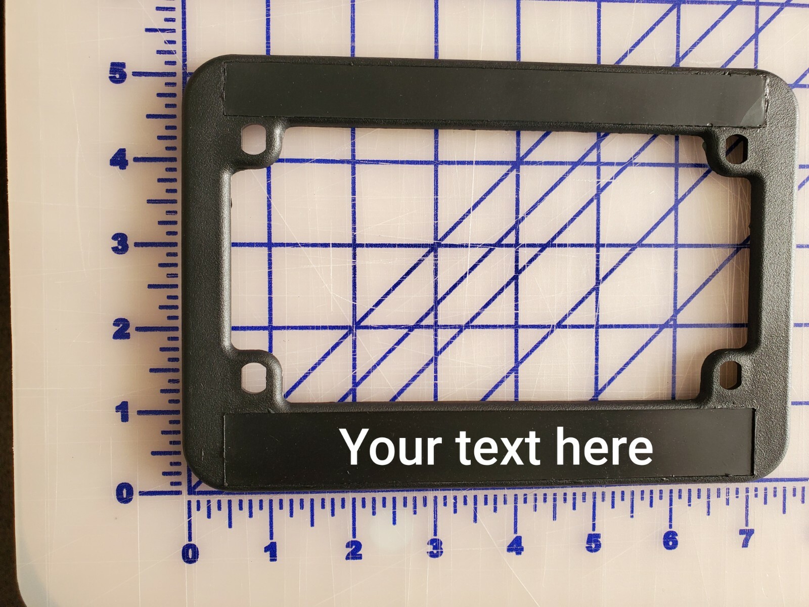Custom Vinyl Lettering Personalized Custom License Plate Holder with vinyl Moto