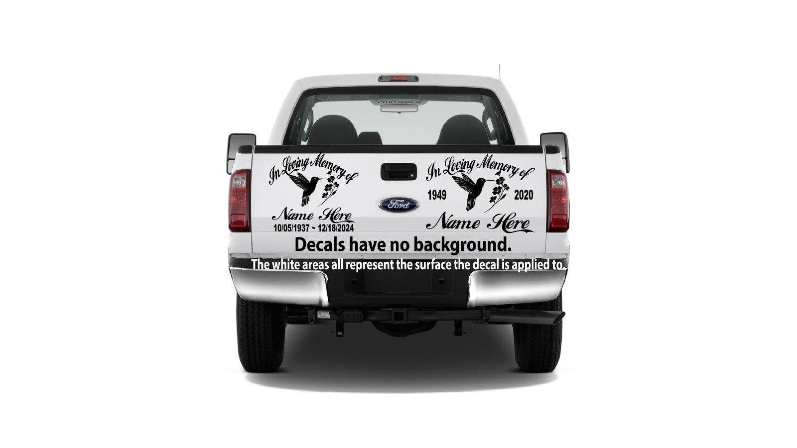 In Loving Memory Decal Hummingbird Flowers Floral Birds Car Window Vinyl Sticker