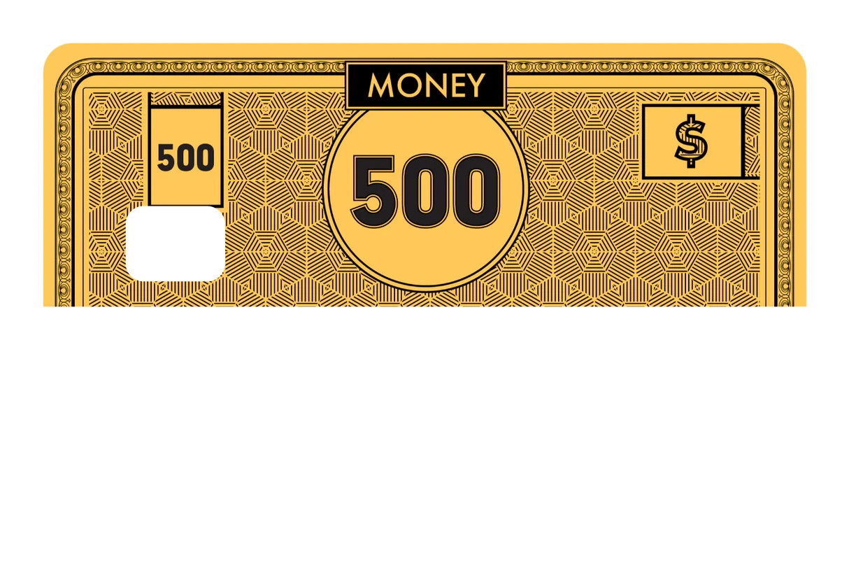 High Denomination Novelty Currency Card Skin 4 Pack Fictional Money Luxury Decal