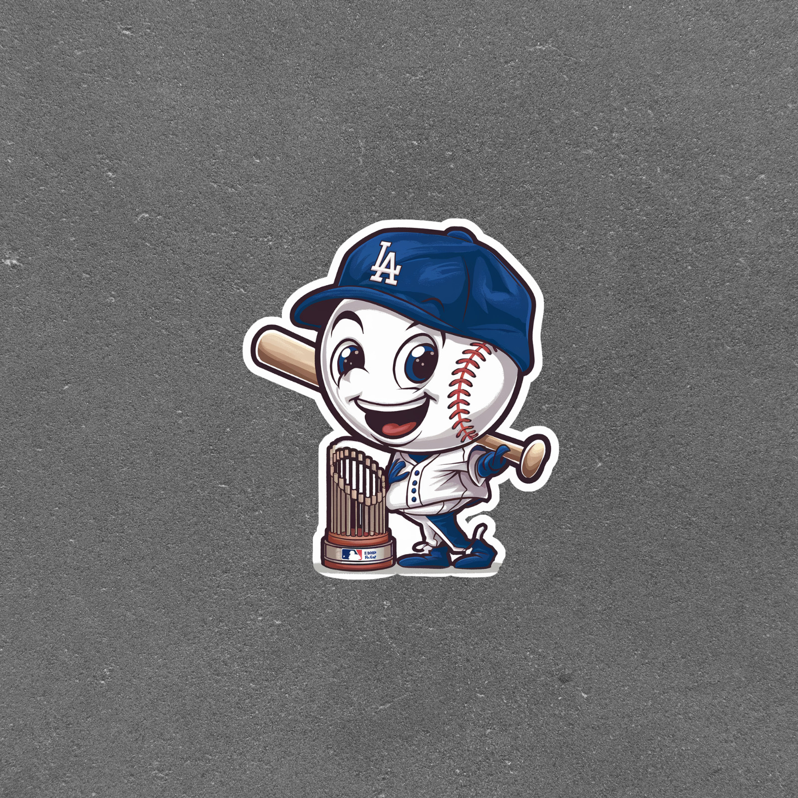 LA Dodgers Cartoon Baseball Mascot Sticker – Sports Fan Decal #3901