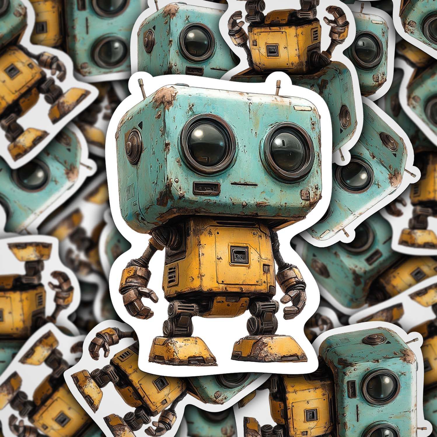 Cute Cartoon Robot Sticker – Durable Weatherproof Vinyl for All Surfaces