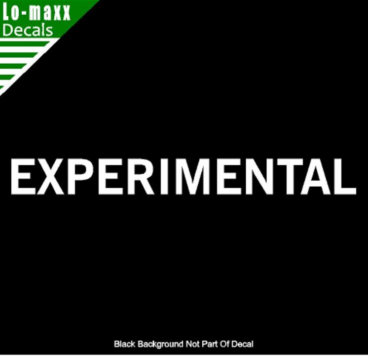 Experimental Aircraft Markings Aviation Superior Quality Die Cut Vinyl Decal