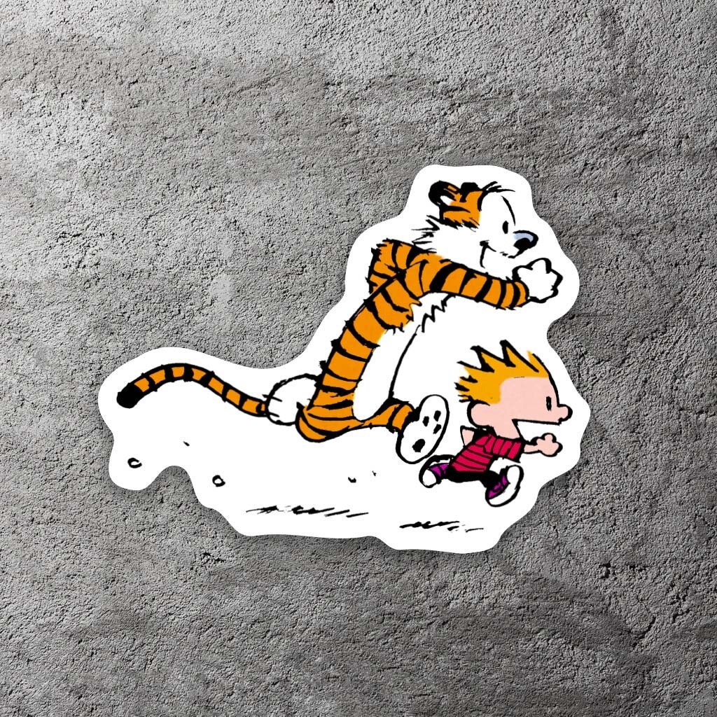 Calvin and Hobbes Vinyl Sticker 3.5" Wide – includes Two Stickers