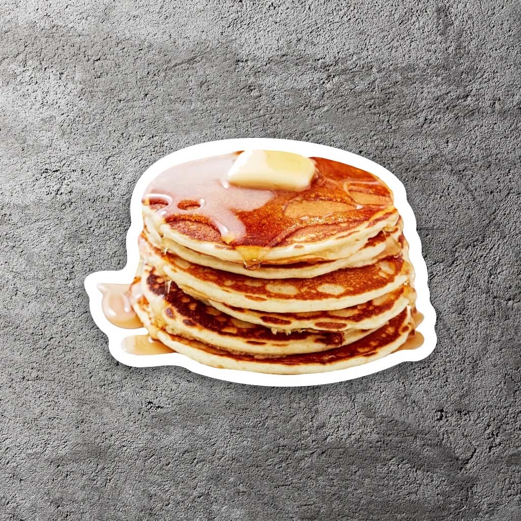 Pancake Stack Pancakes Vinyl Sticker 3.5" Wide – Includes Two Stickers