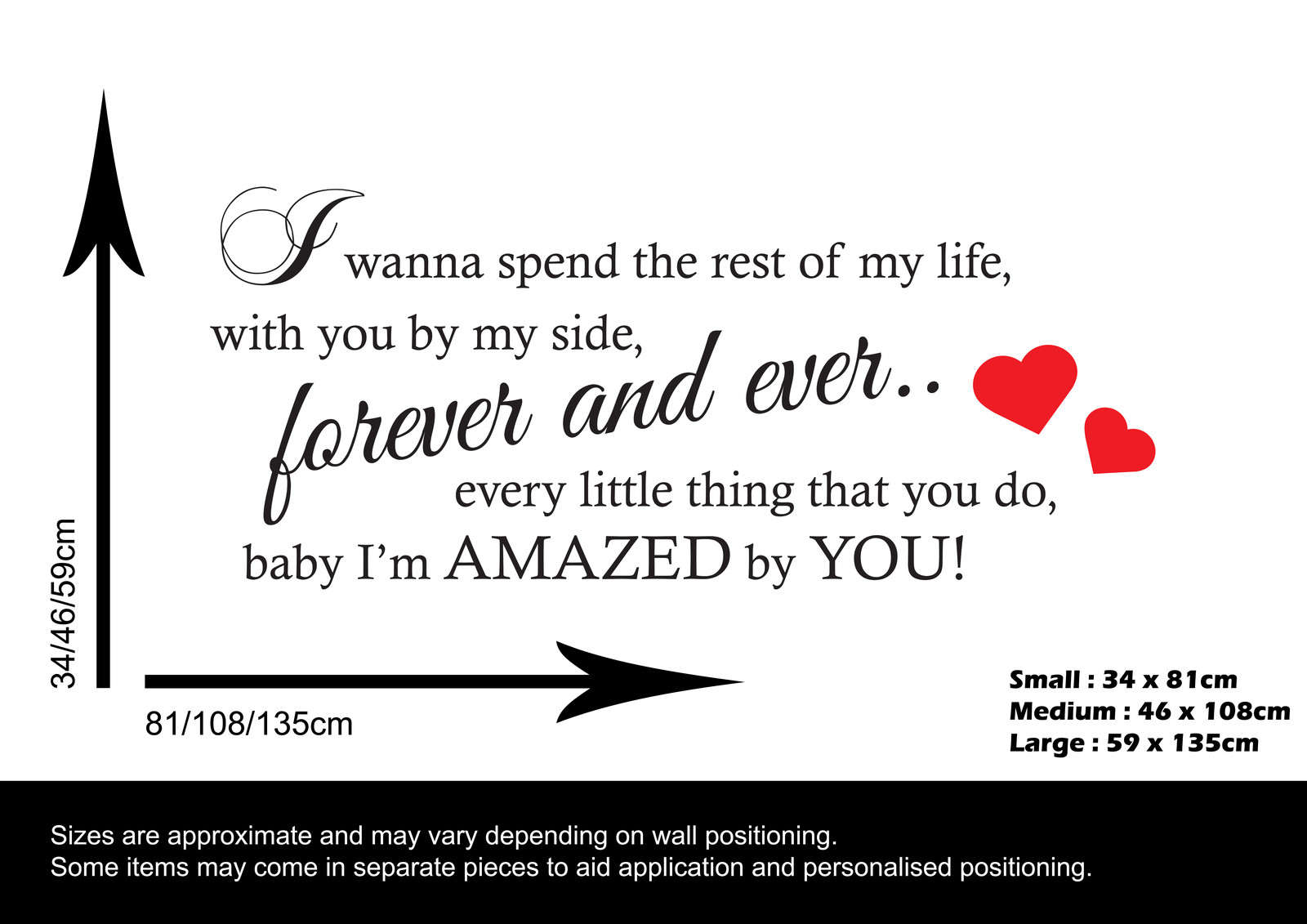 LONESTAR – AMAZED SONG LYRICS – WALL STICKER DECAL TRANSFER
