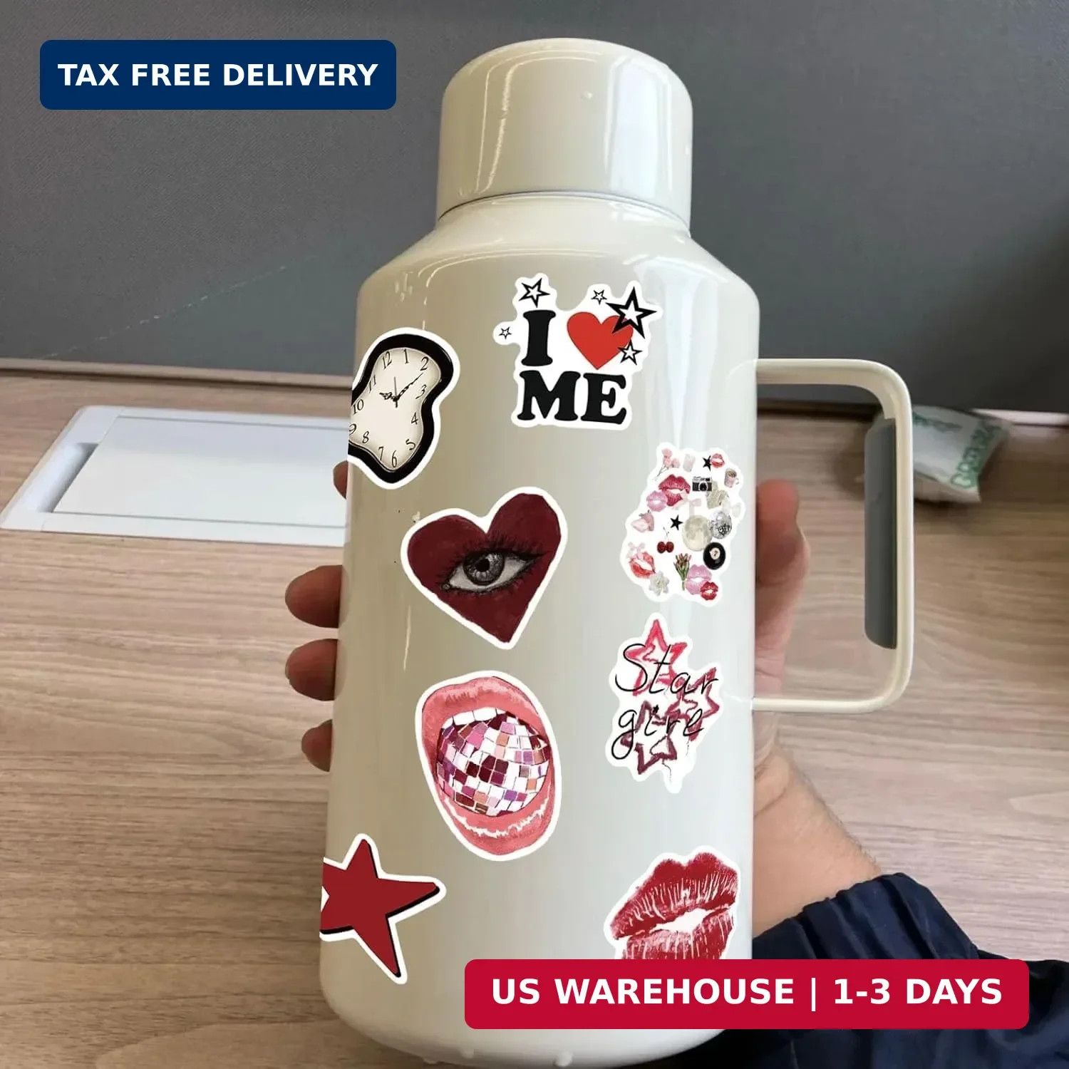 Aesthetic Stickers Pack of 100 – Waterproof Vinyl Decals for Water Bottle, Lapto