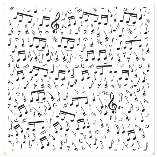 LOVE OF MUSIC musical notes car bumper sticker 4" x 4"