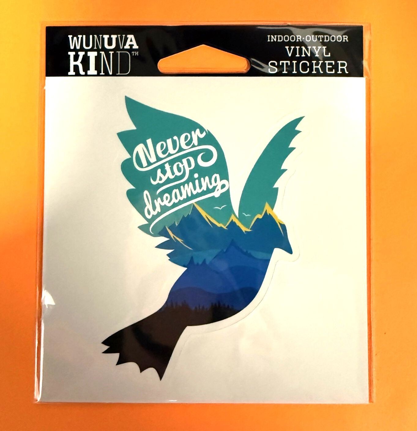 NEVER STOP DREAMING BIRD INSPIRATIONAL 4" VINYL DECAL STICKER FREE SHIP