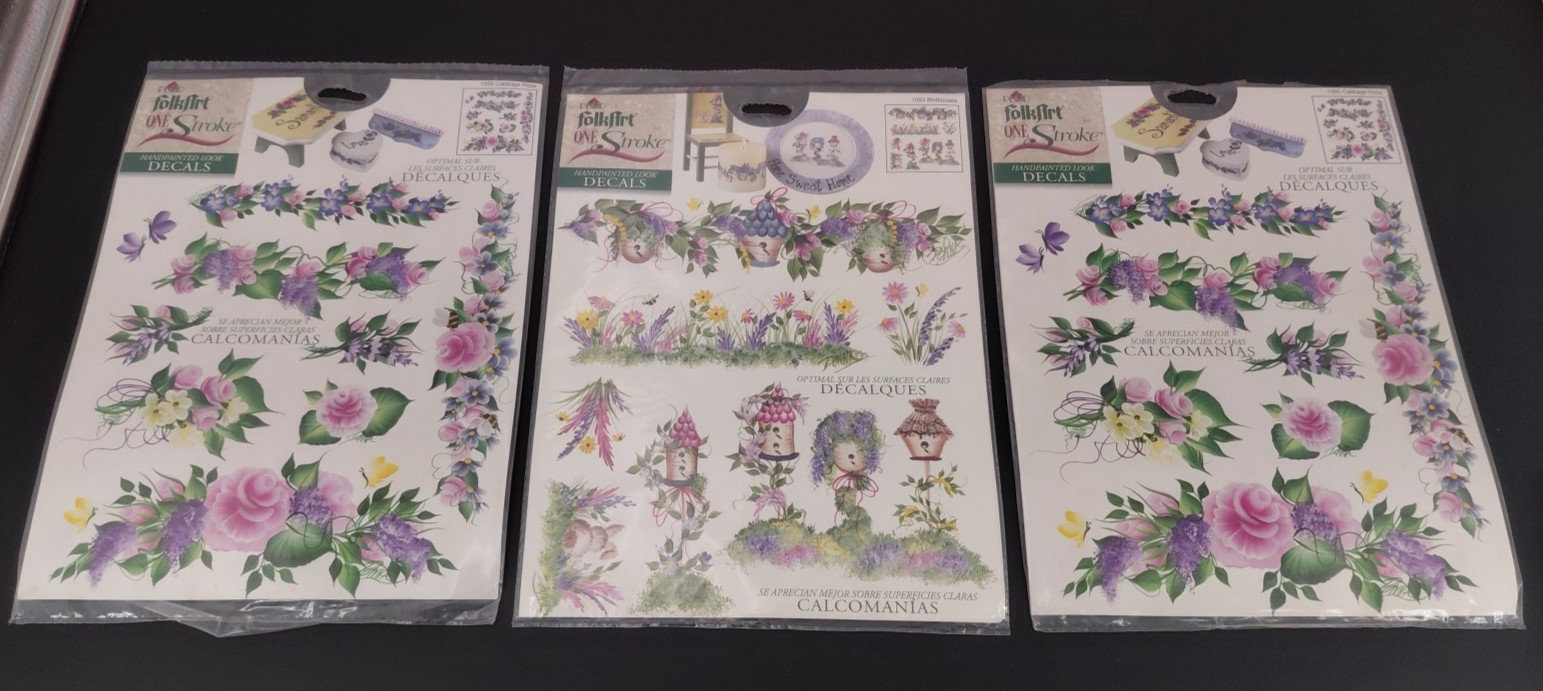 Plaid Folk Art Handpainted Look Scrapbook Daisies Rose Panaies 2001 Vintage NEW
