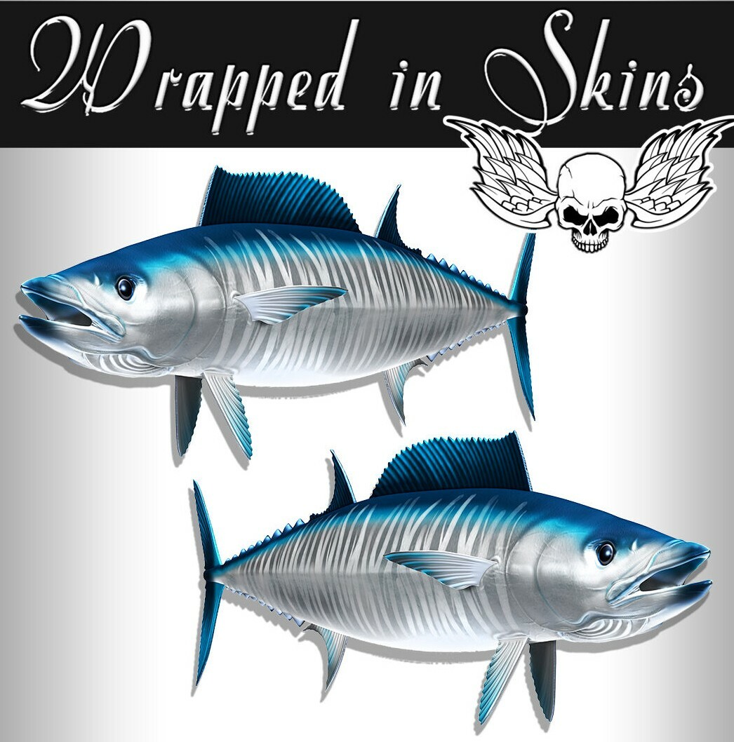 Fish Decals Wahoo Stickers Set of Two Decals 1 left 1 right AFP-0100