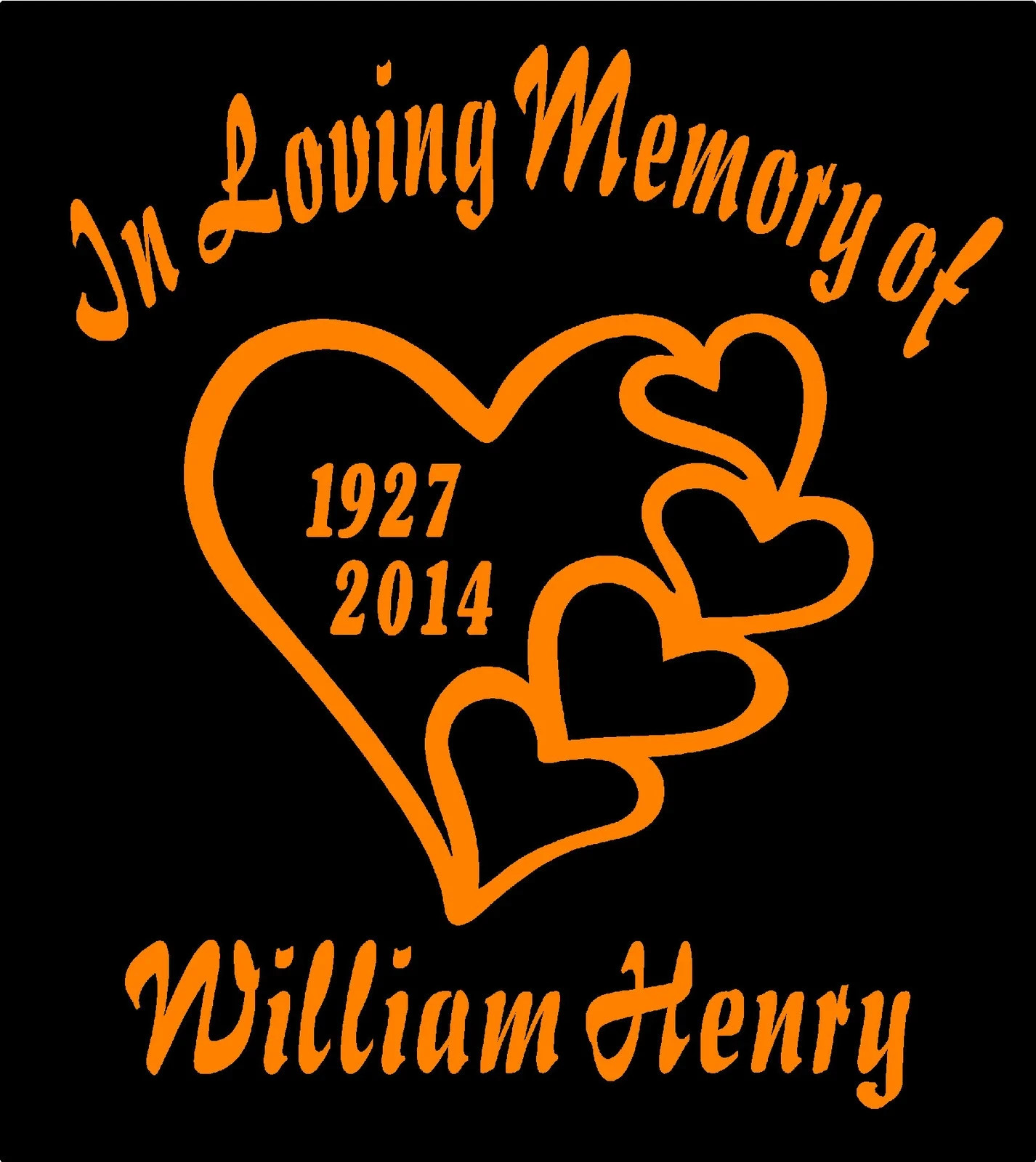In Loving Memory Of Decal with Hearts Custom Name Date Car Window Vinyl Sticker
