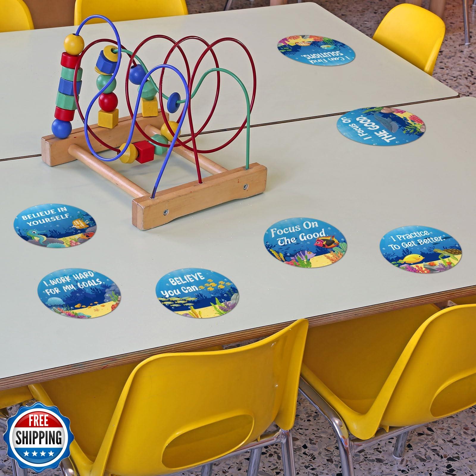Outus 30 Pcs 6" Classroom Floor Stickers Line up Spots Large Inspirational F
