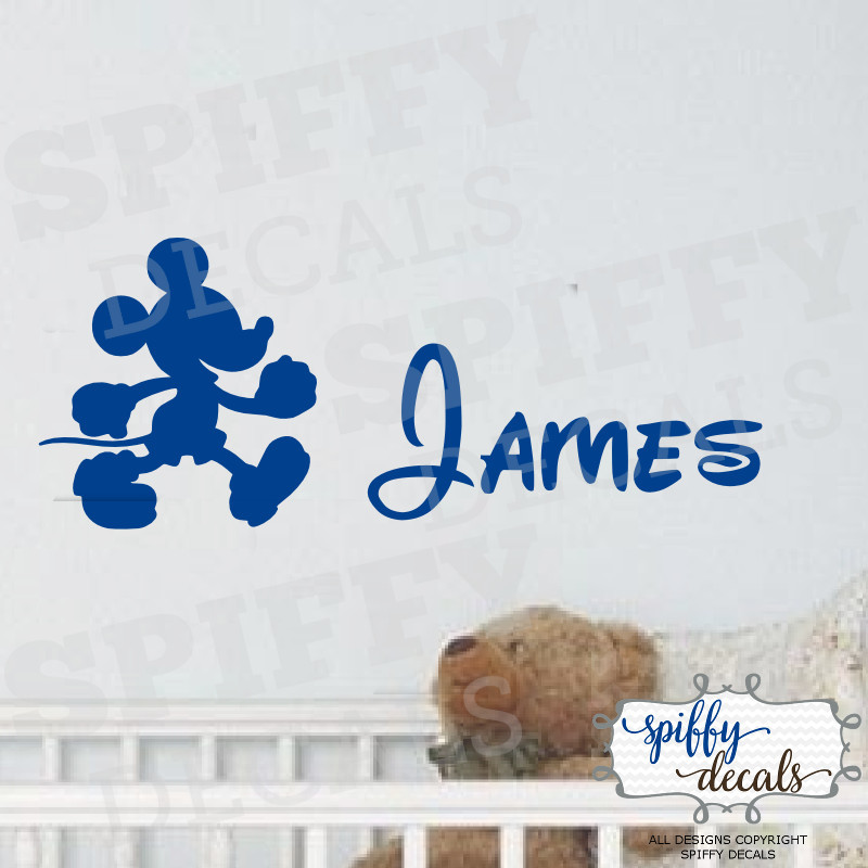 Mickey Mouse Personalized Name Custom Wall Decal Vinyl Sticker Walt Disney