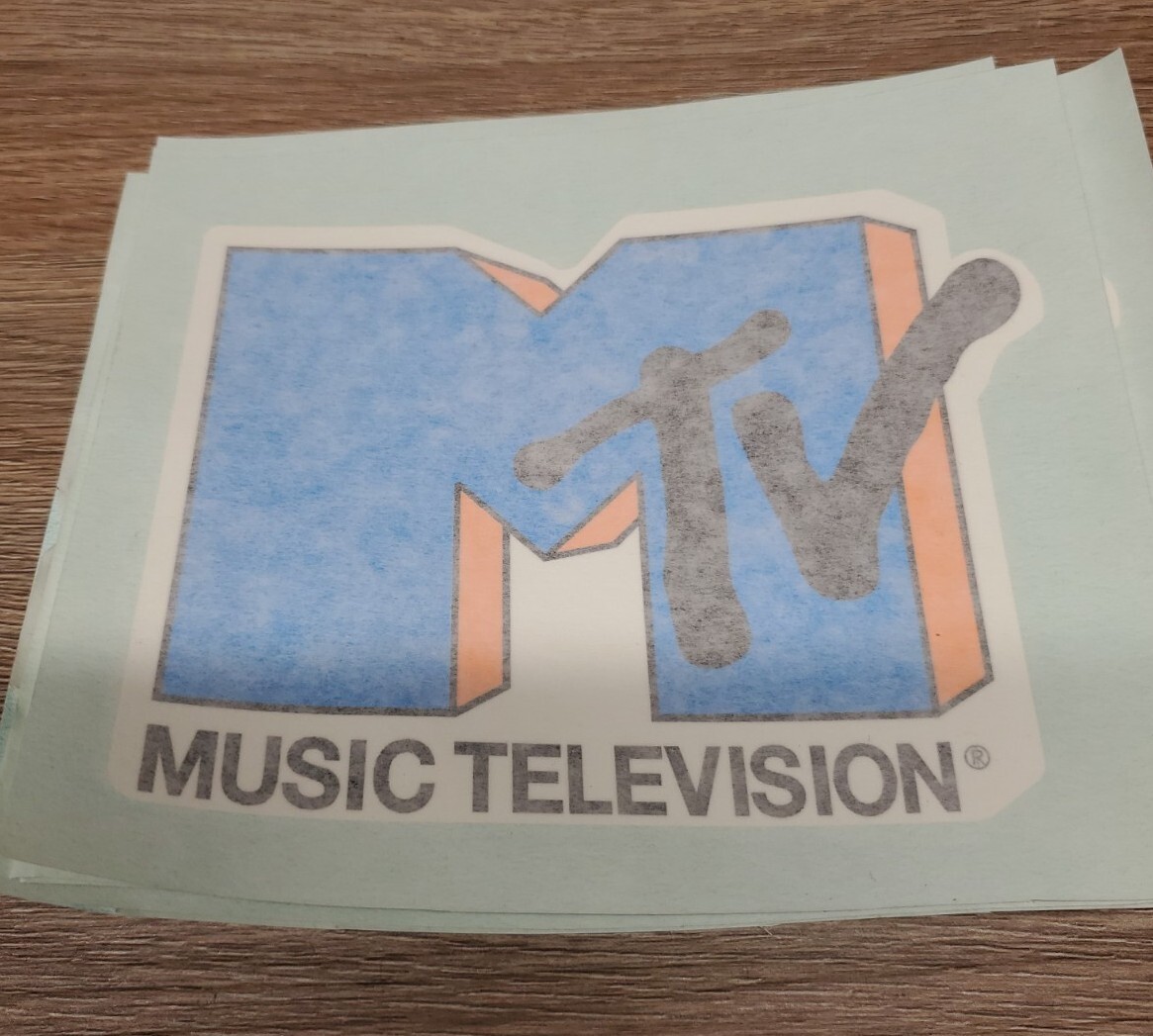 New MTV Vinyl Sticker Music Television 80's 90's 4" X 5.25" Blue/Orange