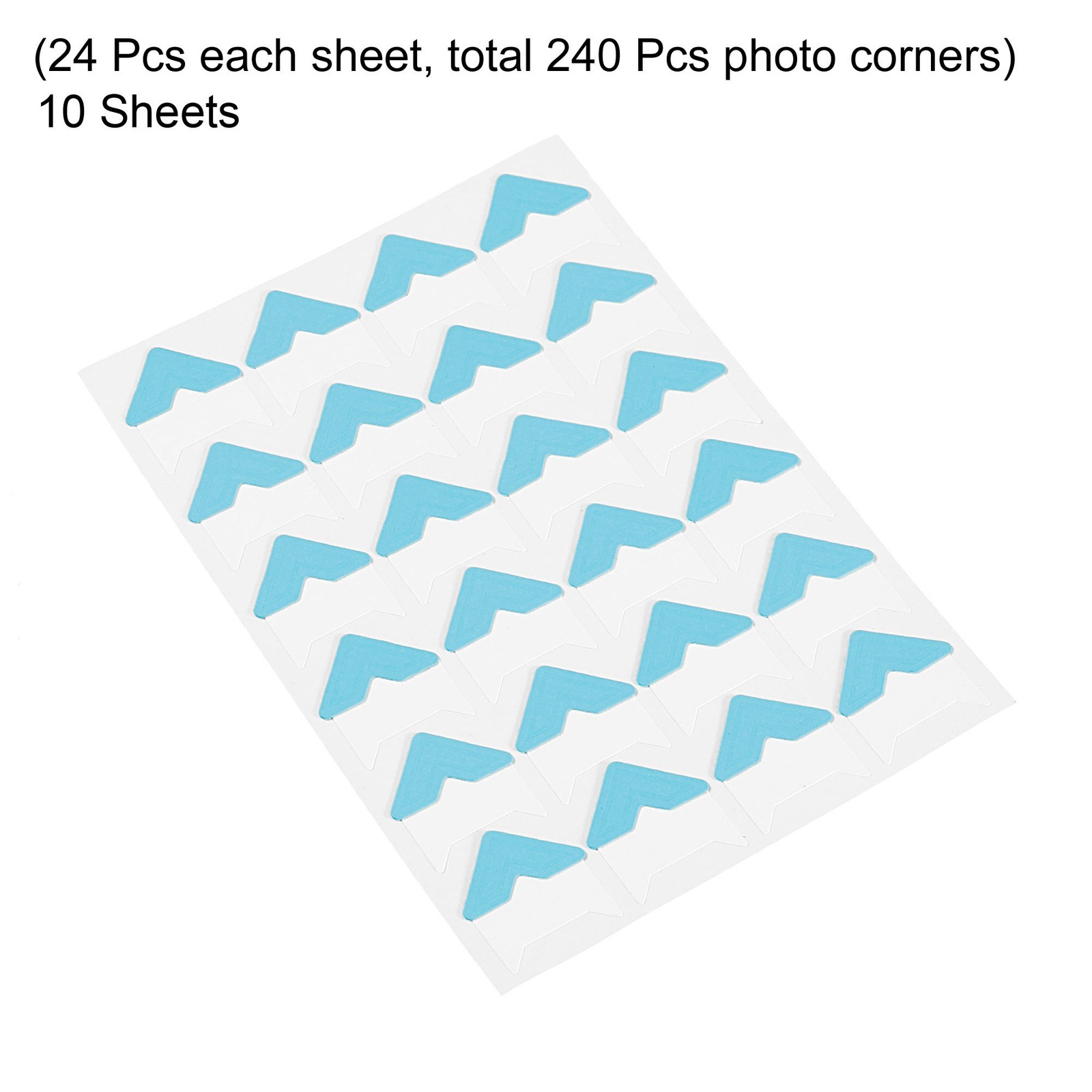 10Sheets/240Pcs Photo Corners Adhesive DIY Picture Mounting Sticker Blue